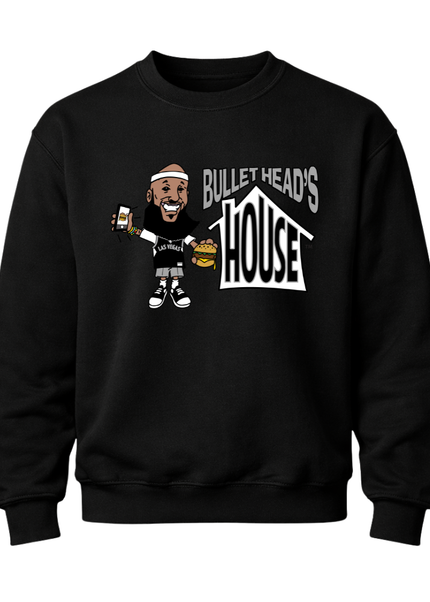 Classic Heavy Cotton Crewneck - Black and Silver Basketball Logo