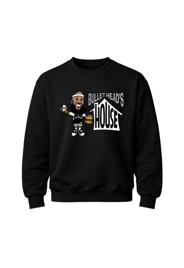 Classic Heavy Cotton Crewneck - Black and Silver Basketball Logo