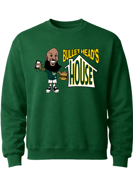 Classic Heavy Cotton Crewneck - Green Baseball Logo