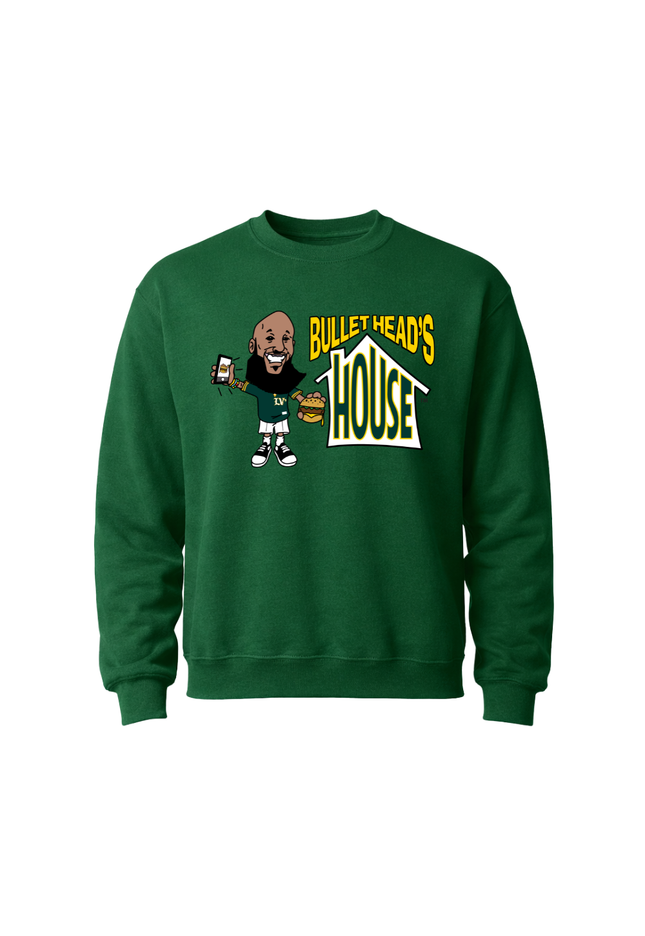 Classic Heavy Cotton Crewneck - Green Baseball Logo