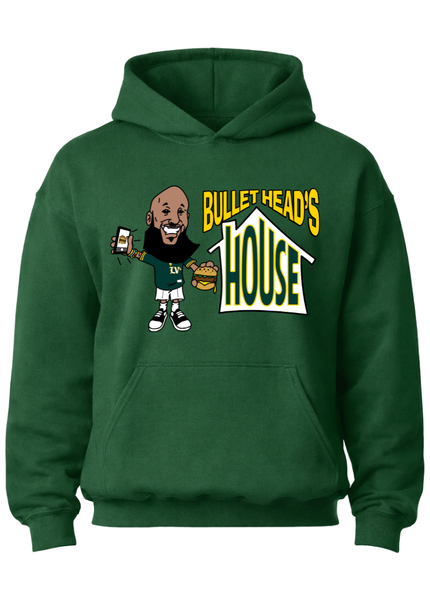 Classic Heavy Cotton Hoodie - Green Baseball Logo