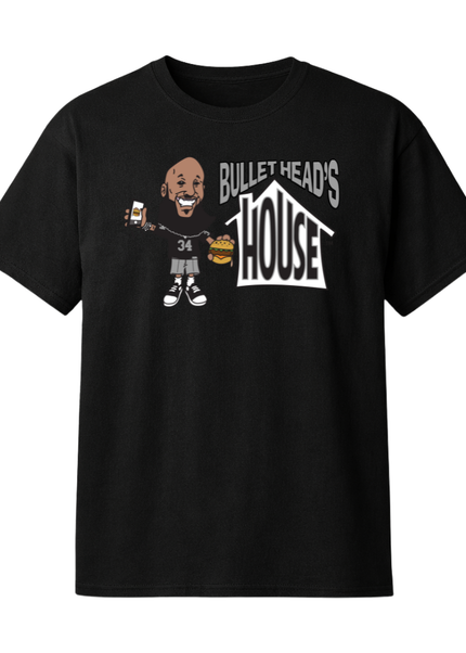 Classic Heavy Cotton Tee - Black and Silver Football Logo