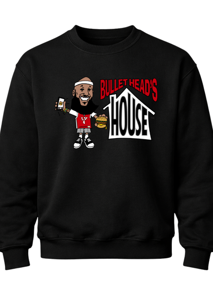 Classic Heavy Cotton Crewneck - Red Basketball Logo