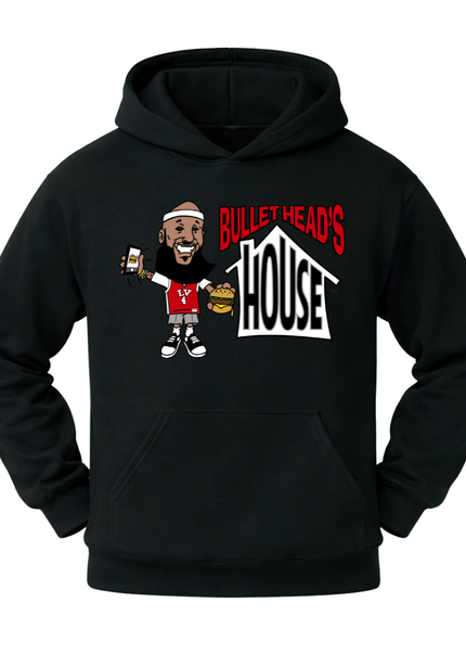 Classic Heavy Cotton Hoodie - Red Basketball Logo