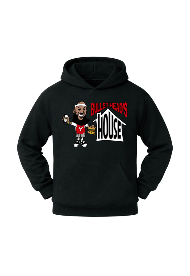 Classic Heavy Cotton Hoodie - Red Basketball Logo