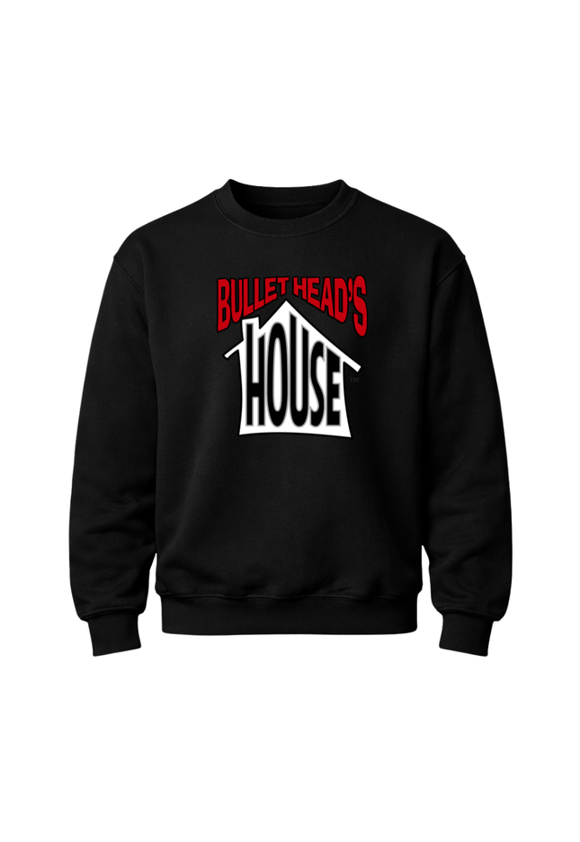 Classic Heavy Cotton Crewneck - Red Basketball Logo - White/Red House