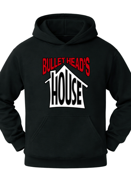 Classic Heavy Cotton Hoodie - Red Basketball Logo - White/Red House