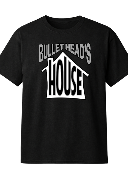 Classic Heavy Cotton Tee - Black and Silver Football Logo - House Only