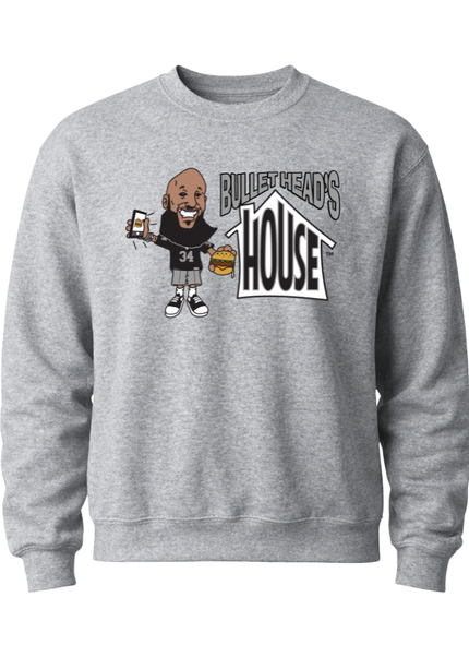 Classic Heavy Cotton Crewneck - Black and Silver Football Logo