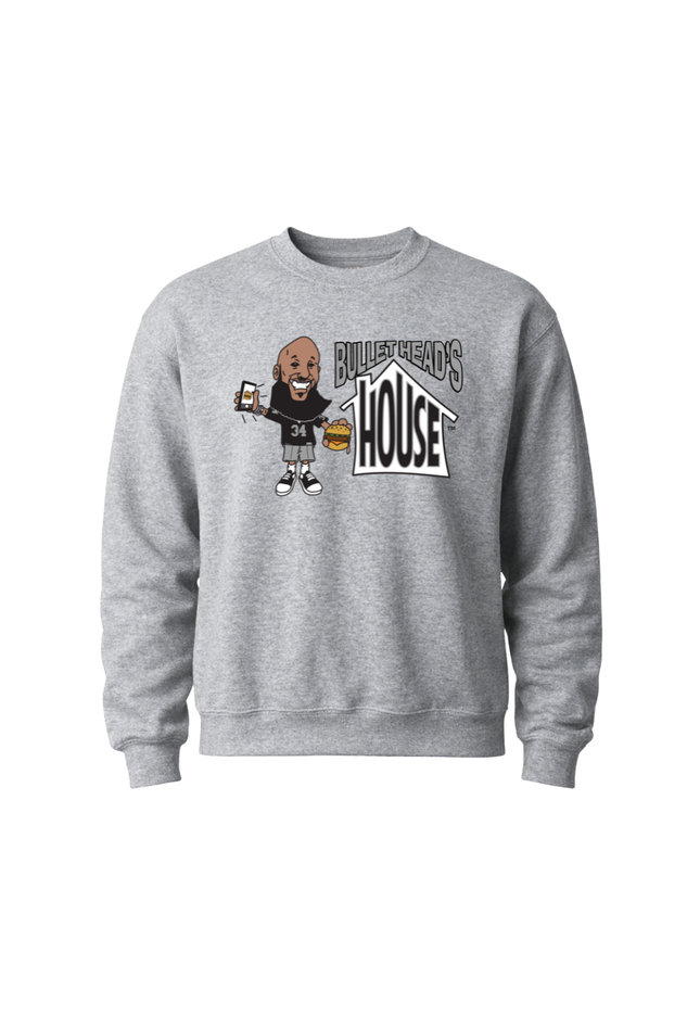 Classic Heavy Cotton Crewneck - Black and Silver Football Logo