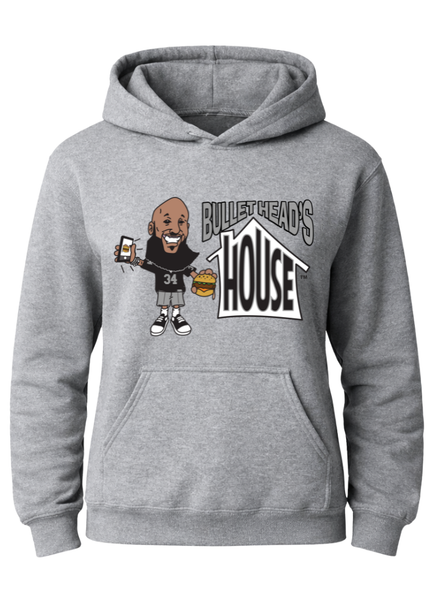 Classic Heavy Cotton Hoodie - Black and Silver Football Logo