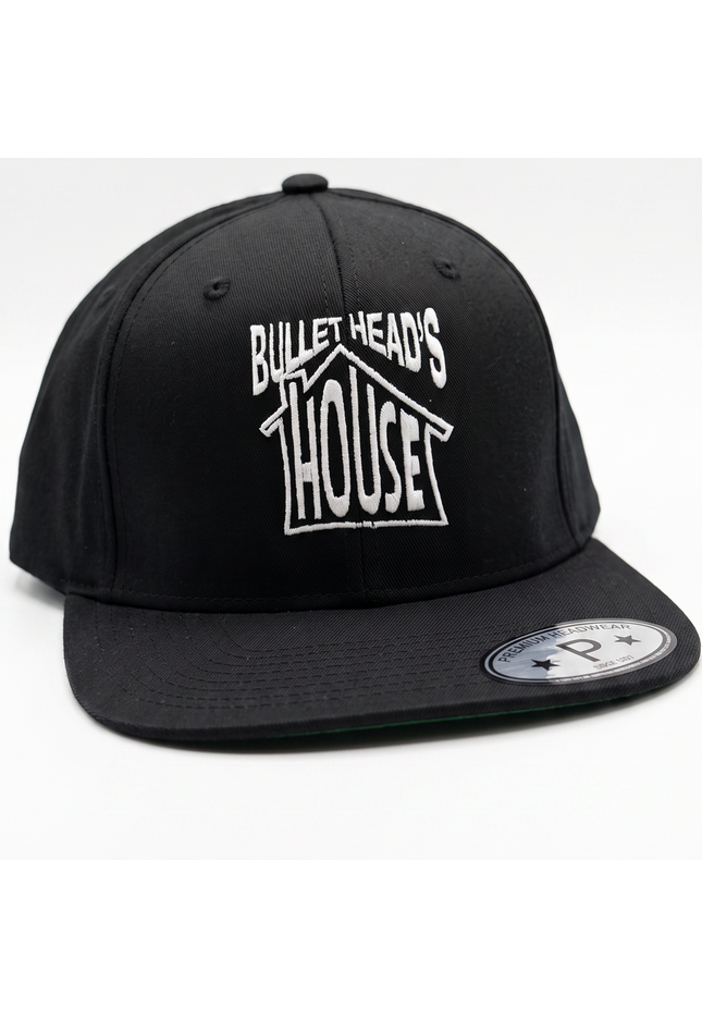 Black Hat with White Embroidered Bullethead's House Logo
